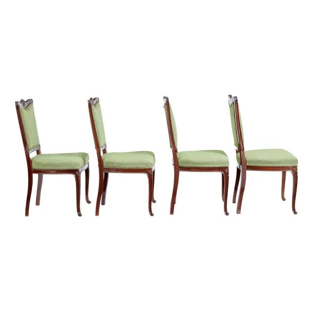 1940s Mid-Century Carved Dining Chairs, Set of 6 For Sale - Image 5 of 12