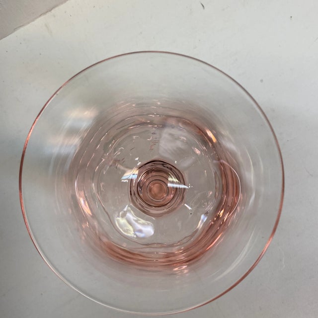 1970s Pink Tiffin-Franciscan Canterbury II Water Goblets - Set of 5 For Sale - Image 5 of 6
