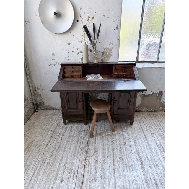 Folk Art Oak Secretary Desk, 19th Century For Sale - Image 18 of 18