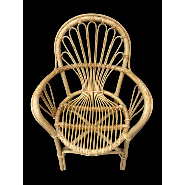 Vintage Armchairs in Rattan, 1970s, Set of 3 For Sale - Image 4 of 10