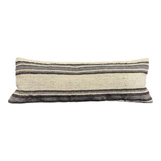 Turkish Hemp Pillow Cushion Natural Beige Black Cushion Cover 14x40 For Sale