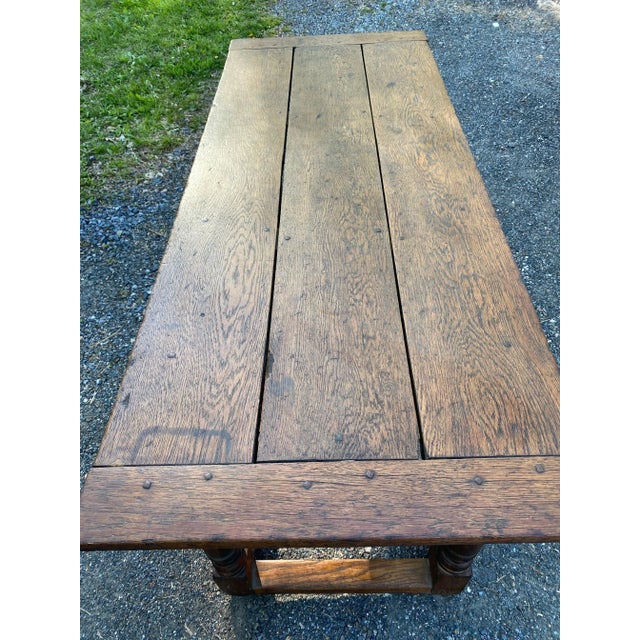 17th Century Jacobean 3 Plank Oak Refectory Table For Sale - Image 10 of 13