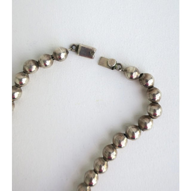Mid 20th Century Sterling Silver Ball Bead Necklace For Sale - Image 10 of 11