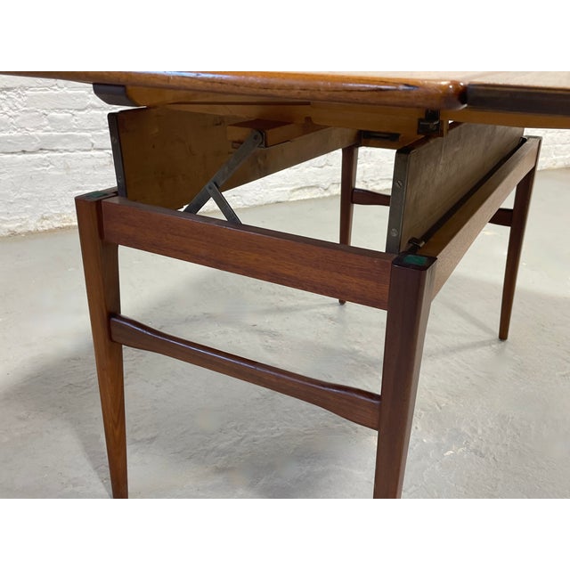 Mid Century Modern Danish Convertible Coffee Table - Desk - Dining Table – Vintage Space Saving Furniture, C. 1960's For Sale - Image 10 of 12