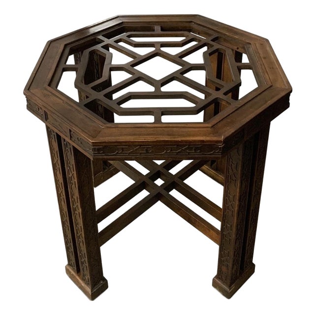 Drexel Heritage Attributed Octagonal Chinese Chippendale Table Base - Glass Not Included - For Palm Beach Regency & More - See Pics! For Sale