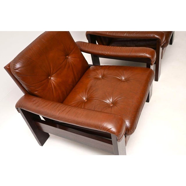Brown Vintage Danish Leather Chairs, 1960, Set of 2 For Sale - Image 8 of 11