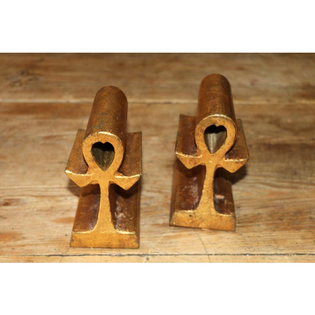 1960s Mid-Century Modern Art Ankh Bookends by C Jere, 1960s For Sale - Image 5 of 12