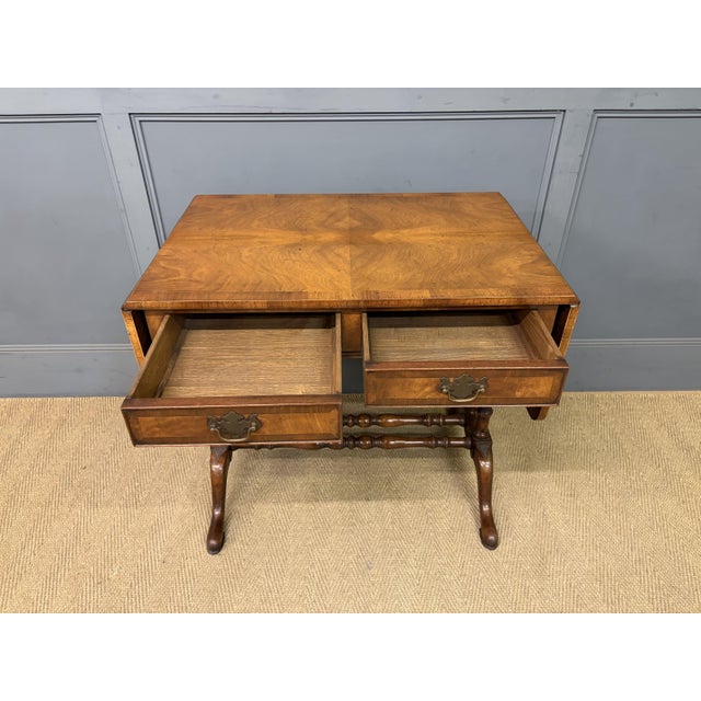 Burr Walnut Sofa Table, 1910 For Sale - Image 6 of 18