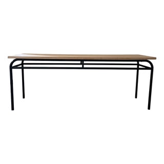Wood Table with Metal Legs For Sale