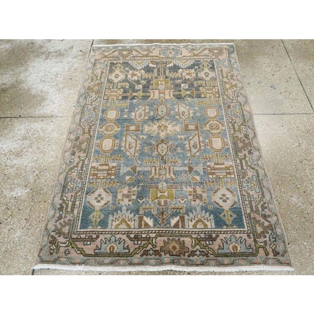 Galerie Shabab Collection Mid-20th Century Handmade Persian Malayer Throw Rug For Sale - Image 4 of 9
