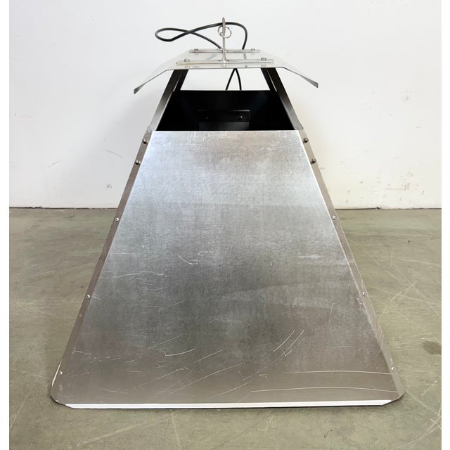 Large Industrial Factory Pendant Lamp in Silver from Elektrosvit, 1970s For Sale - Image 18 of 18