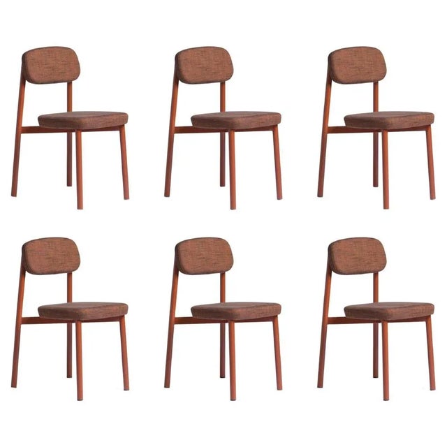 Red Brick Red Residence Chairs by Jean Couvreur for Kann Design, Set of 6 For Sale - Image 8 of 8