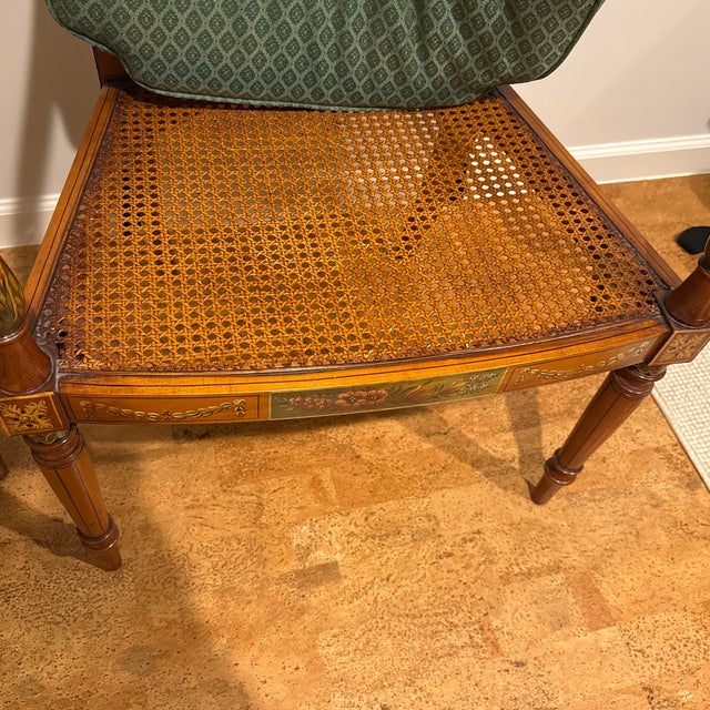 Pair - Adams Style Painted Satinwood Armchairs For Sale - Image 6 of 10