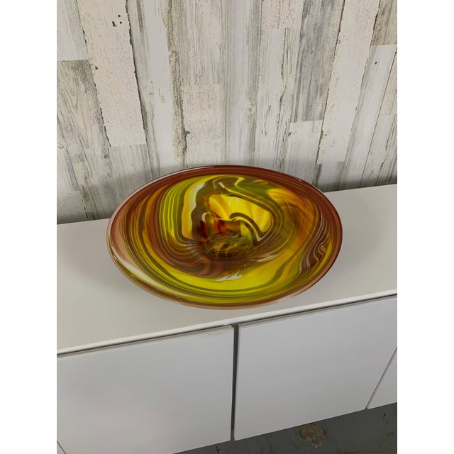 Vintage Over-Sized Art Glass Bowl / Charger For Sale - Image 4 of 12