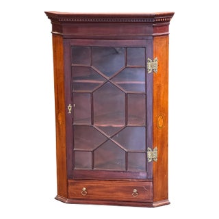 Mid 18th Century George II Mahogany Hanging Corner Cupboard For Sale