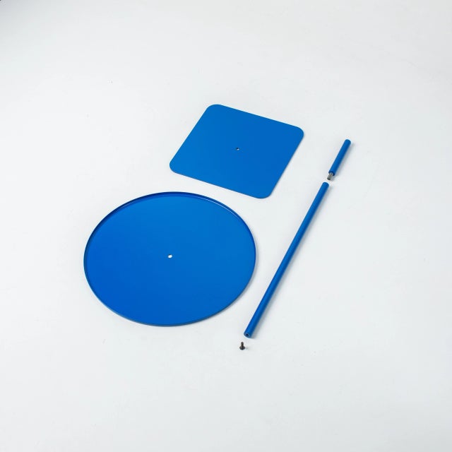 Japanese Modern Round Blue Coffee Table - Lily 01 by Oitoproducts For Sale - Image 3 of 17