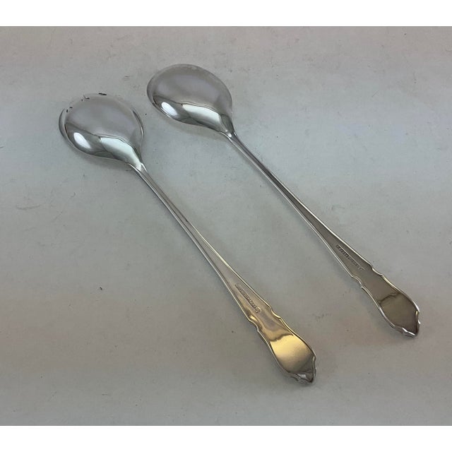 Traditional 1970s Silver Salad Servers, Du Barry - 2 pcs For Sale - Image 3 of 6