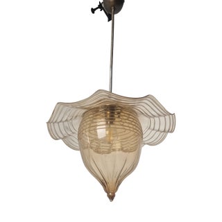 Honey Glass Chandelier by Vittorio Zecchin for Venini Murano, 1940s For Sale