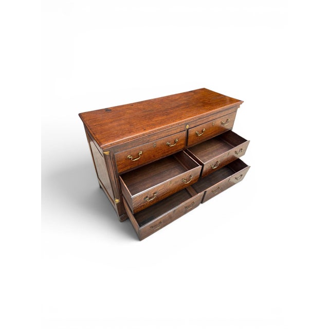 Wood English George III Oak Dresser With Original Brass Pulls, Circa 1800 For Sale - Image 7 of 12