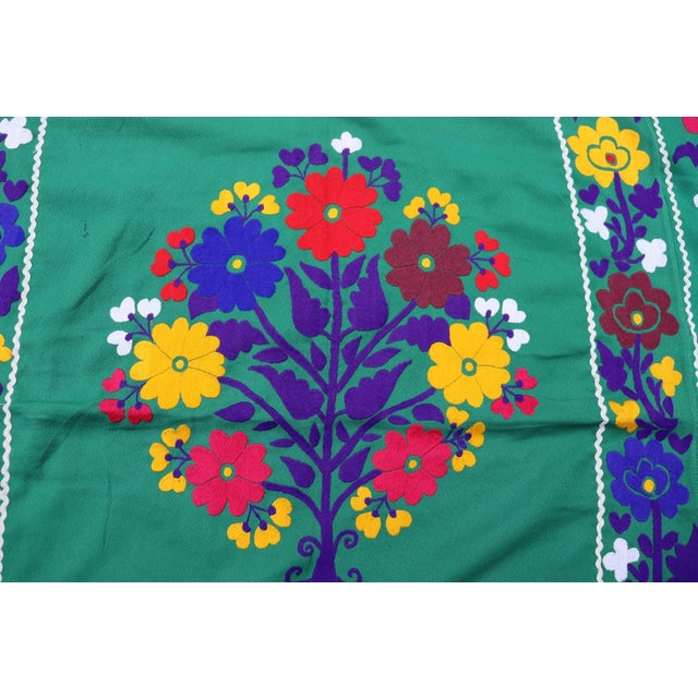Vintage Hand Embroidered Suzani Wall Hanging, 1920s For Sale - Image 9 of 18