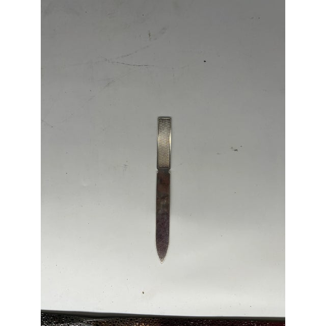 Edwardian Style Engine Turned Letter Opener Sterling Silver Ari D Norman - 2004 For Sale - Image 4 of 6