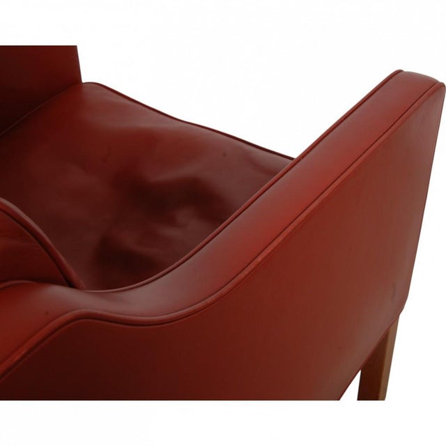 Red 2321 Lounge Chair in Red Leather by Børge Mogensen, 1980s For Sale - Image 8 of 18