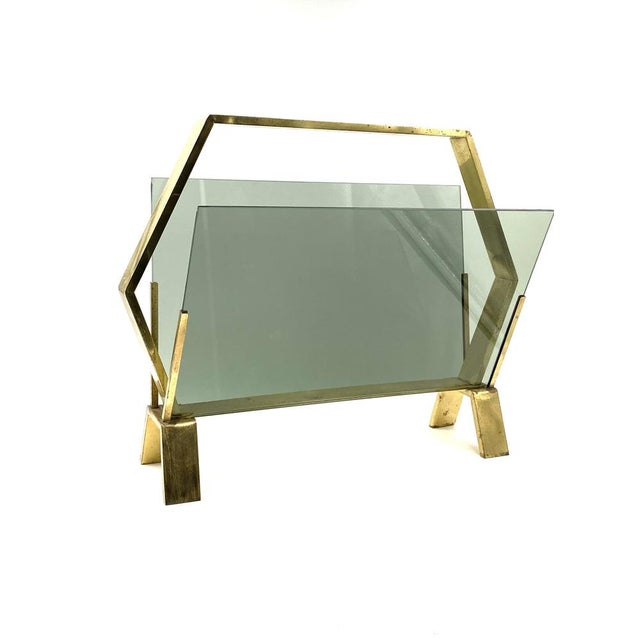 Italian Modern Magazine Rack in Brass, 1970 For Sale - Image 12 of 18