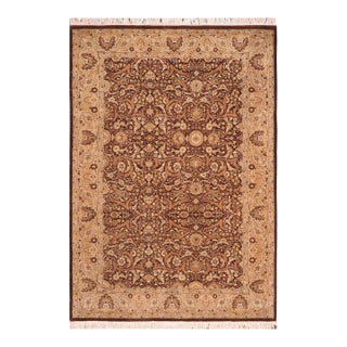 Boho Chic 1990's Pak-Persian Brown/Beige Wool Rug - 6'2'' X 9'3'' For Sale