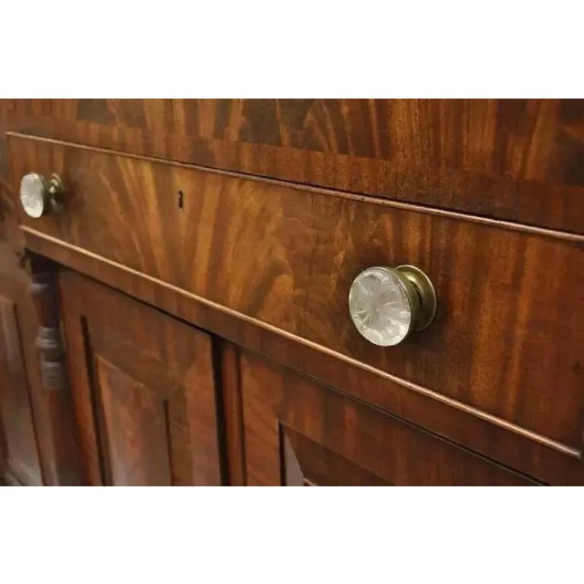 Antique 19th C. American Empire Crotch Flame Mahogany Sideboard Buffet For Sale In Philadelphia - Image 6 of 11