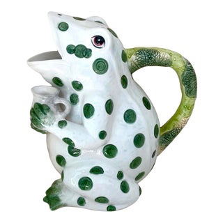 1960s Ceramic Frog Pitcher For Sale