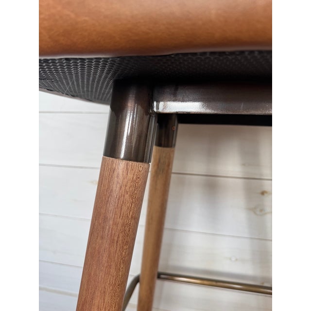 Egg Designs Savannah Bronzed Steel and Leather Barstools by Ngala Trading For Sale - Image 13 of 15