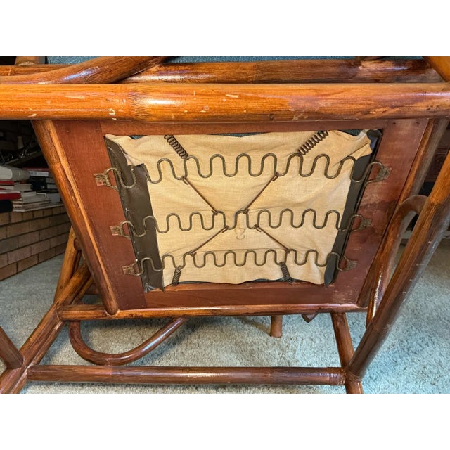 Mid 20th Century Mid-Century Modern Rattan Bamboo Lounge Chairs, Pair For Sale - Image 5 of 7