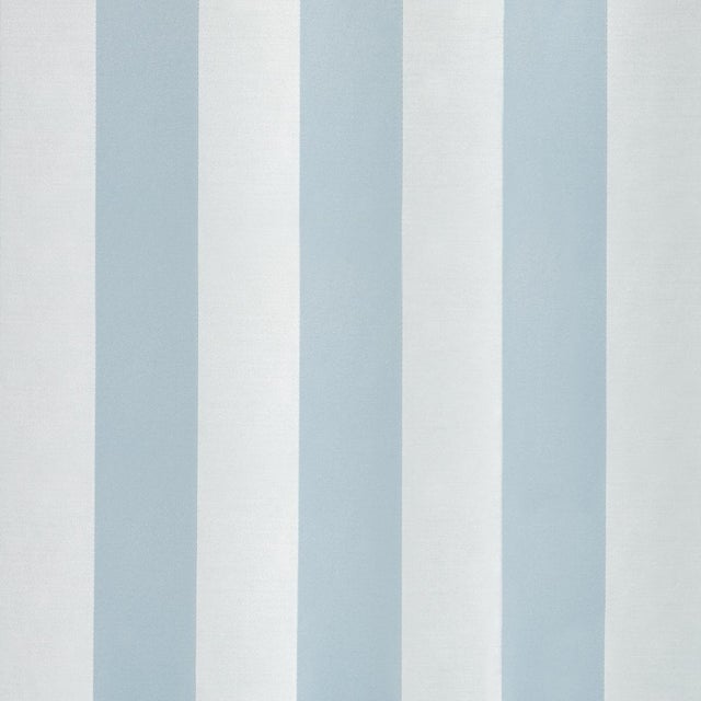 Traditional Schumacher Roosevelt Awning Stripe Fabric In Robin'S Egg For Sale - Image 3 of 5