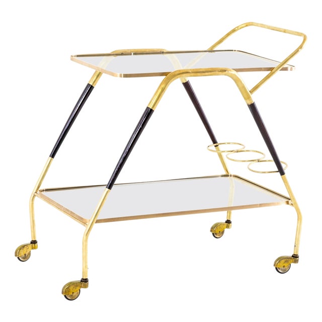 Italian Mid Century Modern Bar Cart For Sale