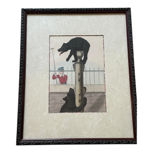 1970s Vintage Framed Bear Pit - Regent's Park Zoo Print
