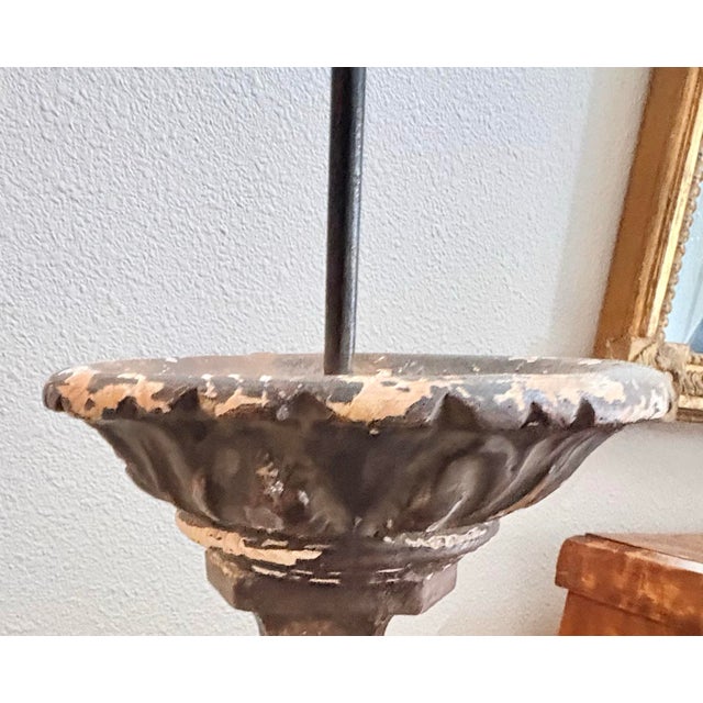 Mid 18th Century 18th C.Italian Church Alter Candlestick Fitted as Floor Lamp, Needs Lamp Parts, 38” H For Sale - Image 5 of 12