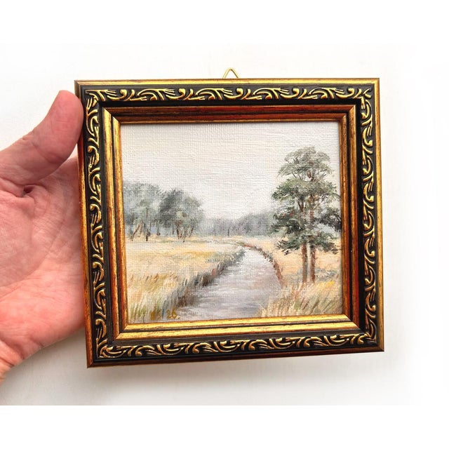 Framed Landscape Original Painting Art Summer Antique Style by Valeriya Serova For Sale - Image 6 of 9