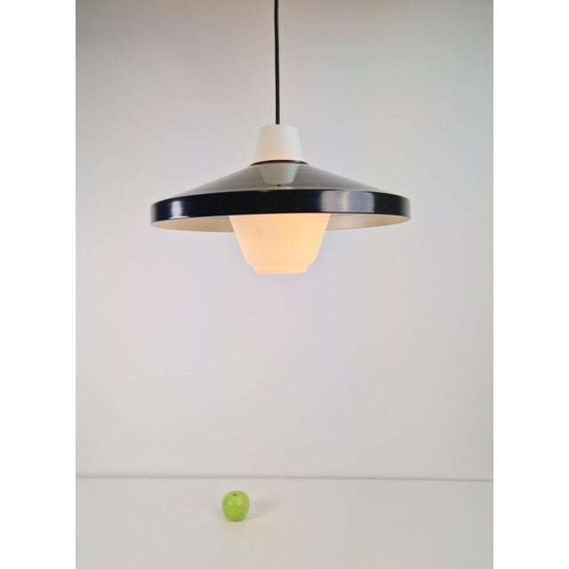 1960s Opaline Glass Pendant Lamp attributed to Louis Kalff for Philips, 1960s For Sale - Image 5 of 12