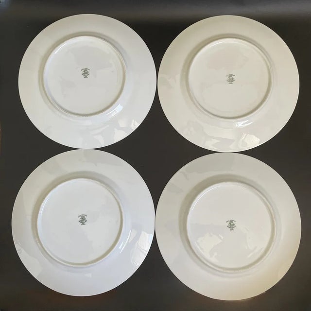 Art Deco Early 20th Century Royal Bavarian Hutschenreuther Selb Gold Encrusted Filigree Dinner Plates - Set of 4 For Sale - Image 3 of 13