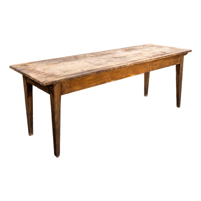 French Scrubbed Top Preparation Dining Table, 1950s For Sale