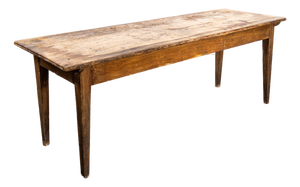 French Scrubbed Top Preparation Dining Table, 1950s