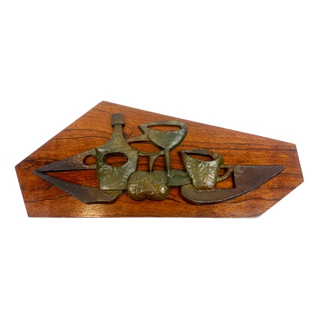 Mid-Century Czech Wall Relief in Aluminium, 1950s For Sale