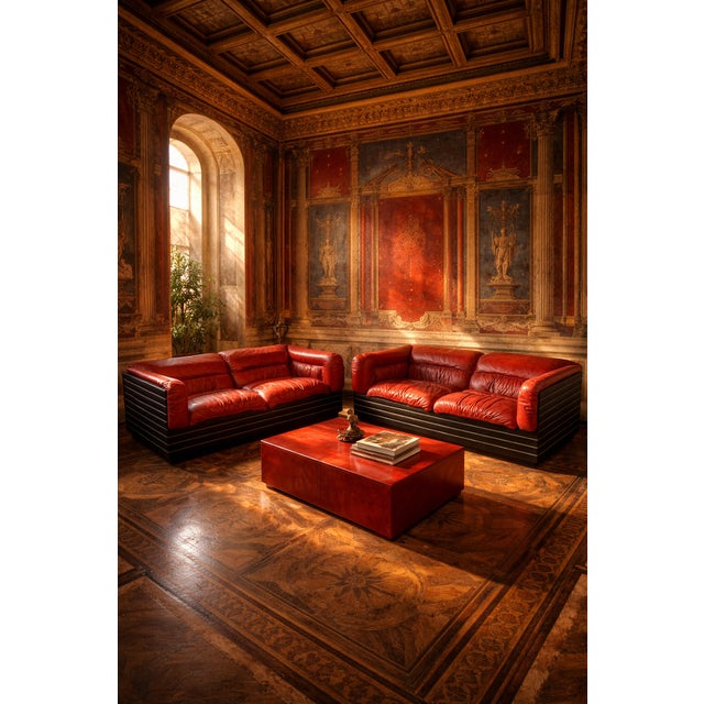 Pair of Saporiti “Strato” sofas, an extraordinary project by Giovanni Offredi, produced in Italy in the 1970s for Saporiti...