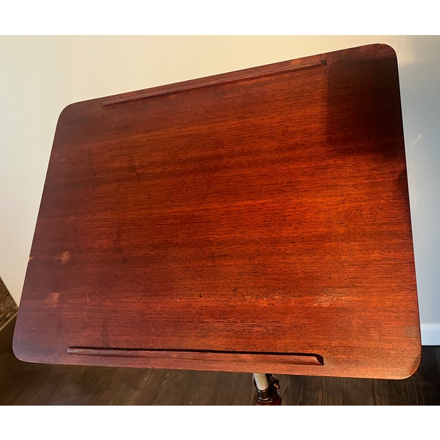 Victorian Music Stand Podium Book Stand Mahogany & Wrought Iron Adjustable 1890s For Sale - Image 4 of 12