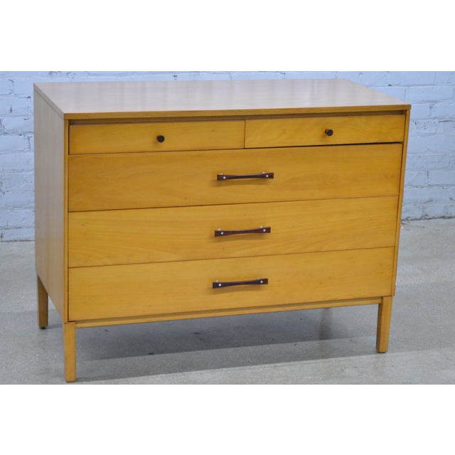 Paul McCobb Perimeter Group Maple Rosewood Aluminum Dresser. The piece is not marked, however Attribute to Paul McCobb....