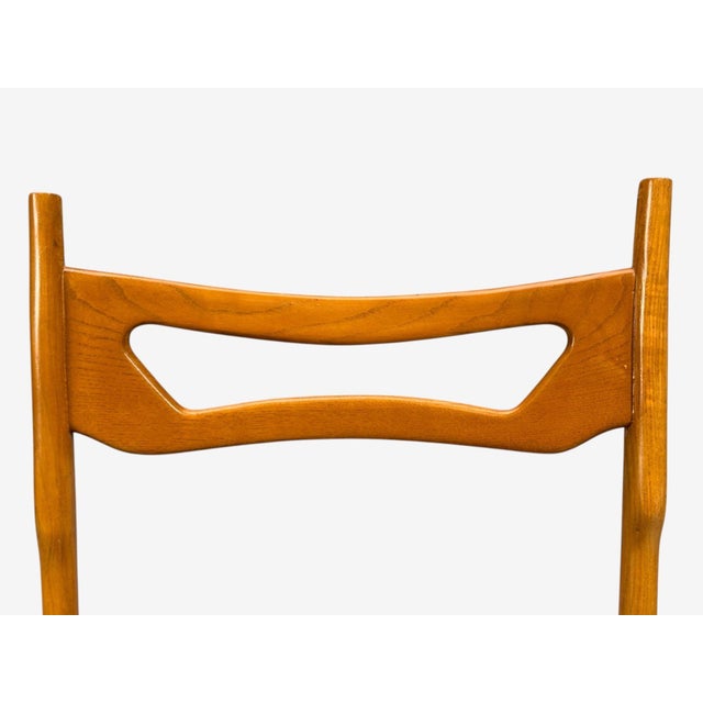 Vittorio Vago Mobili, Six Dining Chairs, Fruitwood, Fabric, Italy, 1960s For Sale - Image 12 of 15