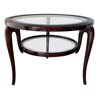 1940s Paolo Buffa's two-tiered round central coffee table For Sale