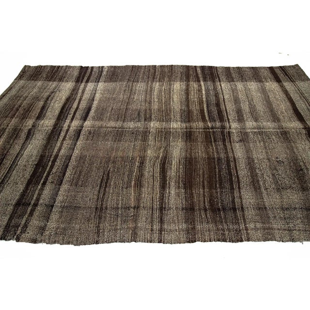Mid-Century Modern Vintage Turkish Tan Kilim Rug-5'10x10'4" For Sale - Image 3 of 7