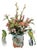 French Antique Limoges Porcelain Vase With Faux Silk Everlasting Arrangement For Sale