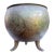 Vintage 8" Hand-Chased Brass Cachepot Jardinere – Peony & Chrysanthemum Engravings For Sale